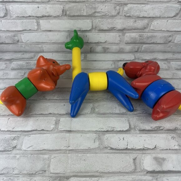 Tupperware VTG Zoo It Yourself Animal Lot Dog Giraffe Elephant TupperToy 16 pcs - Picture 1 of 4